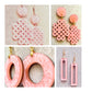 Pink Frosted Acrylic, Celtic Knot Dangle Earring